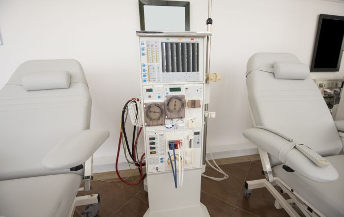 Dialysis machine in a medical center