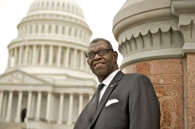 DPC Patient Ambassador standing in front of the Capitol building